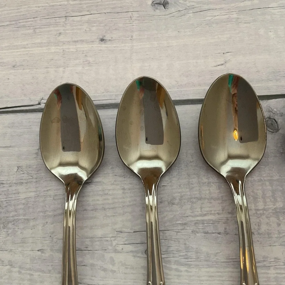 Simeon George Rogers Oneida HOMESTEAD 6 Oval Place Spoons Stainless Flatware #2